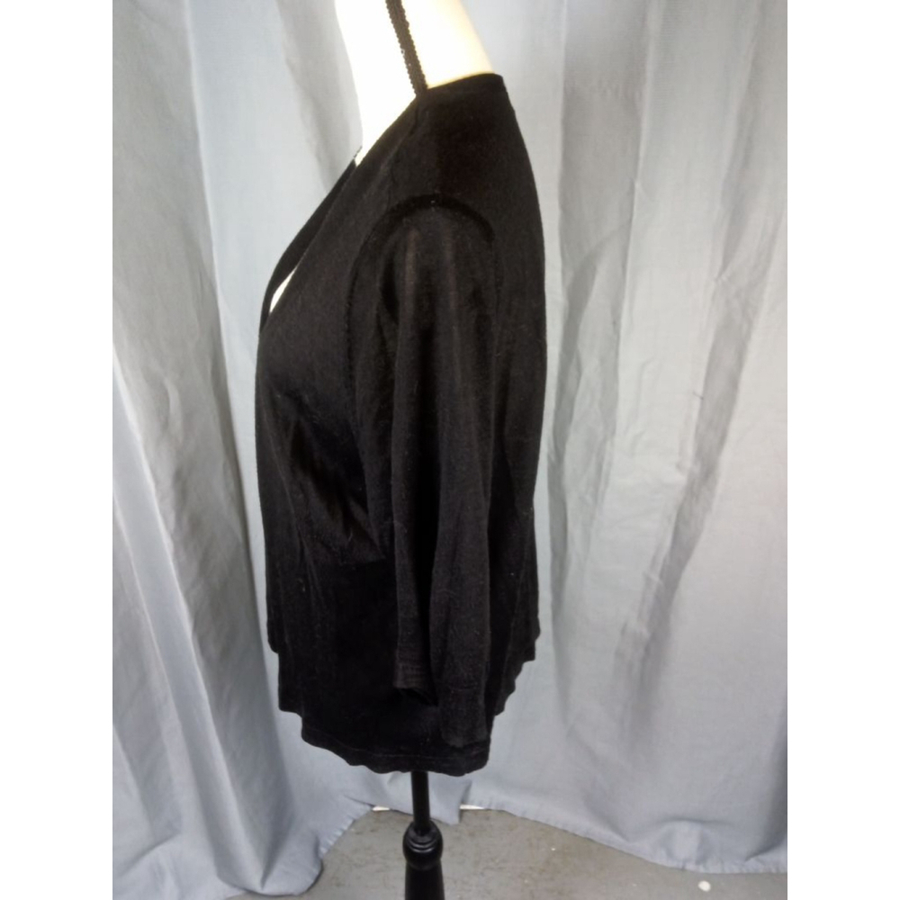 Women's Worthington Black Open Front Cardigan Sweater Plus Size 1X - Picture 2 of 4